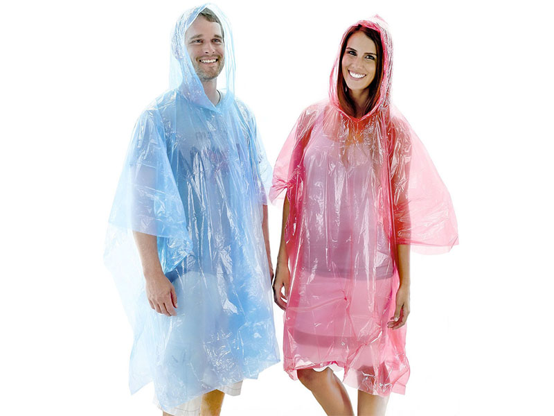 Disposable rain poncho