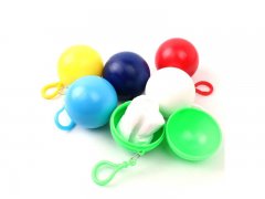 Rain poncho in ball with keychain